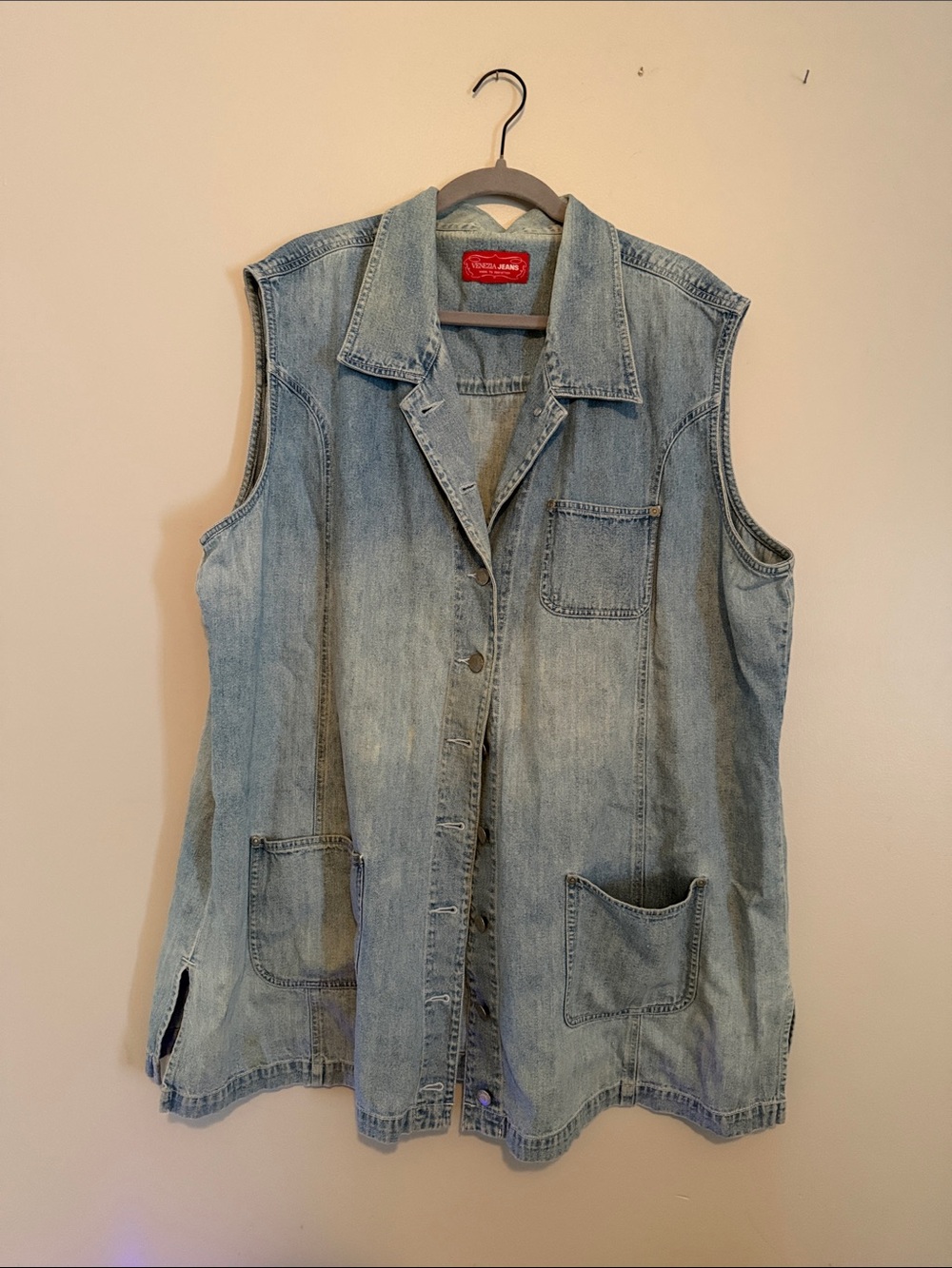 Venezia Light Wash Denim Sleeveless Vest